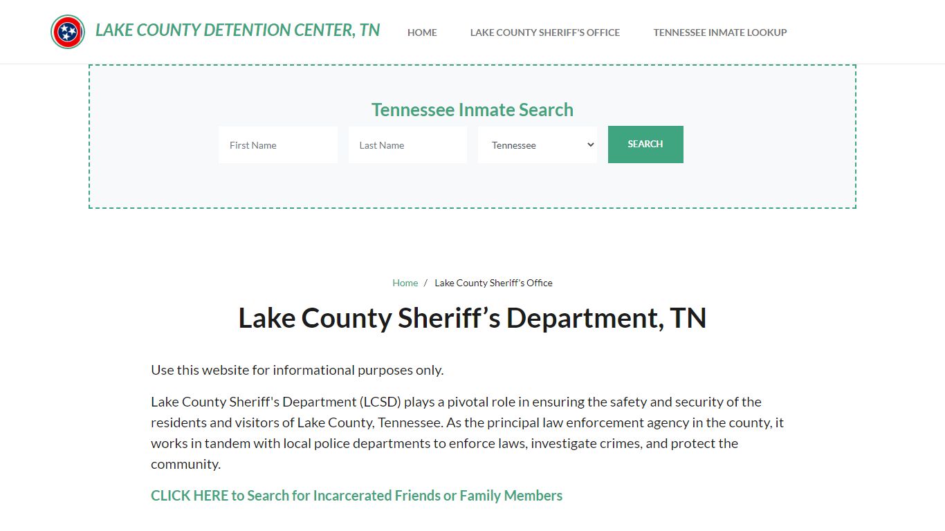 Lake County Sheriff Department, TN Arrests, Warrant Lookup