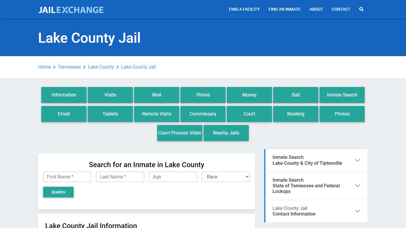 Lake County Jail Roster Lookup, TN, Inmate Search - Jail Exchange